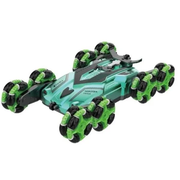 Crazon 2.4G RC Eight-Wheels Drift Car with Smoking Green - 333-BL2302